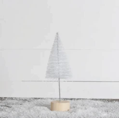 Bottle Brush Tree, White Glitter, 3 Size Options