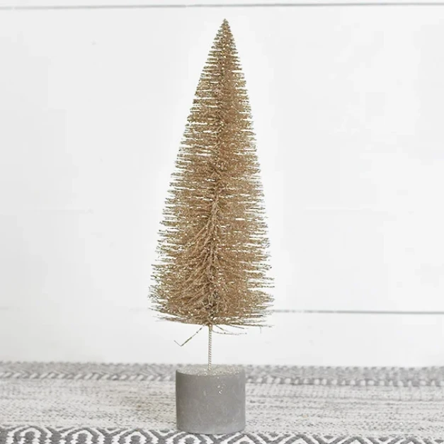 Bottle Brush Tree, Champagne, 15.75" 1 Bottle Brush Tree, Champagne, 15.75"