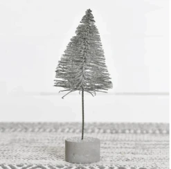 Bottle Brush Tree, Grey, 8.66"