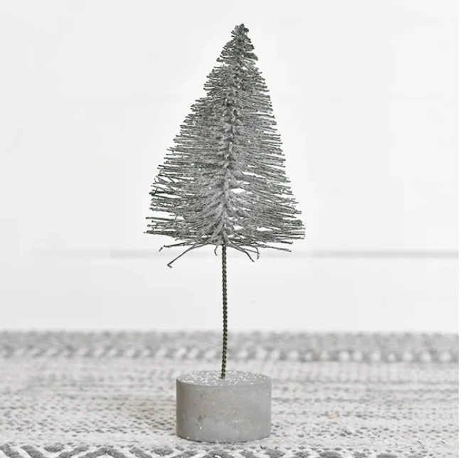 Bottle Brush Tree, Grey, 8.66" 1 Bottle Brush Tree, Grey, 8.66"
