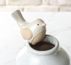 Bird Pot Sitter Figurine