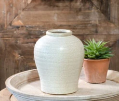 7.5" Beige Ceramic Vase