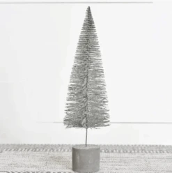 Bottle Brush Tree, Grey, 15.75"