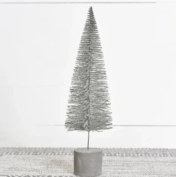 Bottle Brush Tree, Grey, 15.75" 1 Bottle Brush Tree, Grey, 15.75"