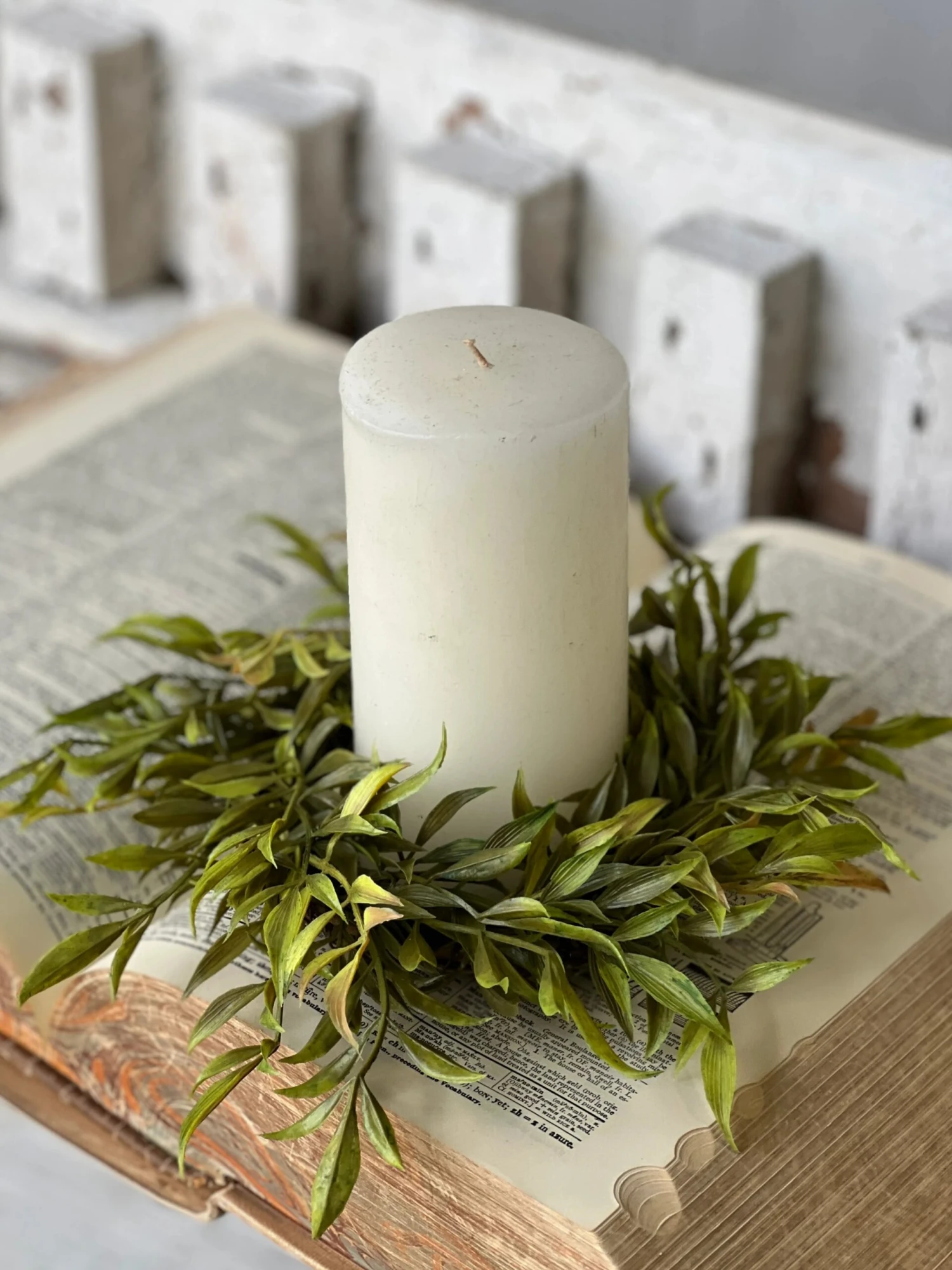 Smilax Candle Ring, Green, 10" 5 Smilax Candle Ring, Green, 10" - Image 5