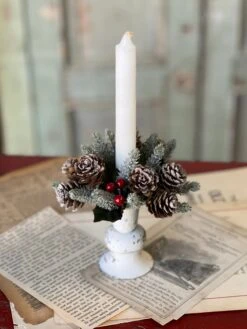 Home Decor Sale Store 27 Icy Berries & Mini Pinecone Candle Ring