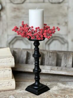 Resplendent Iced Berry Candle Ring, 8" 5 Resplendent Iced Berry Candle Ring, 8" -Home Decor Sale Store XBR80803