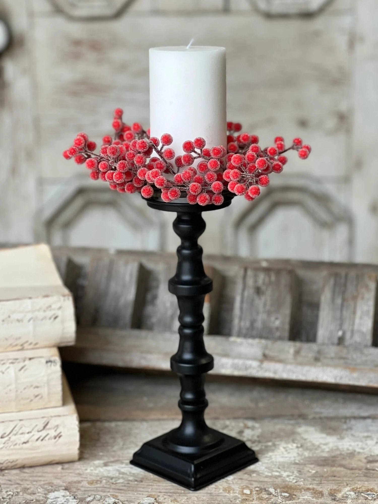 Resplendent Iced Berry Candle Ring, 8" 3 Resplendent Iced Berry Candle Ring, 8" - Image 3