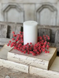 Home Decor Sale Store 19 Resplendent Iced Berry Candle Ring, 8"
