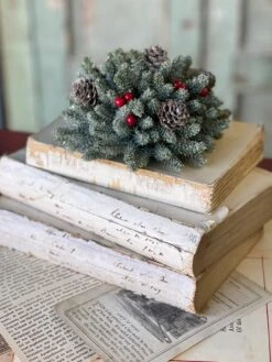 Icy Mini Pinecone With Berries Half Sphere, 7” -Home Decor Sale Store XG816713 9d015df3 1e66 4b51 9293 0763157ab5d4