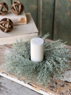 Home Decor Sale Store 31 Frosted Filigree Juniper Candle Ring, 15"