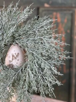 Frosted Filigree Juniper Candle Ring, 15" -Home Decor Sale Store XM61073