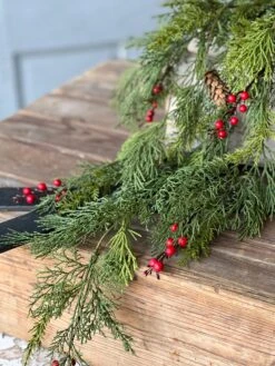 Alpine & Berries Hanging Bush, 34" -Home Decor Sale Store XP790013