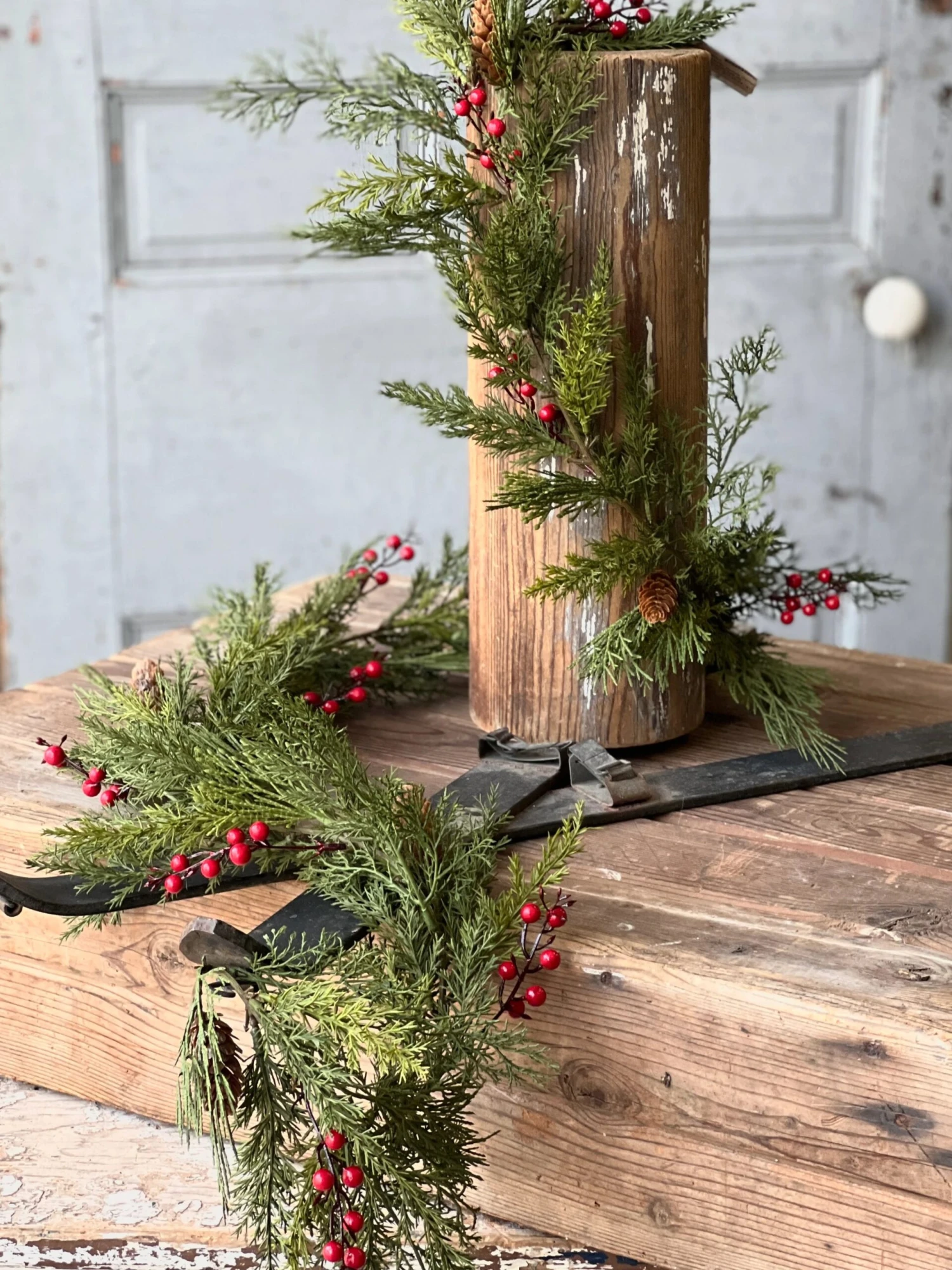 6' Alpine Cedar & Berries Garland 1 6' Alpine Cedar & Berries Garland