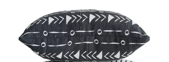 Mudcloth Patterned Lumbar Pillow, Natural & Black, 2 Style Options 3 Mudcloth Patterned Lumbar Pillow, Natural & Black, 2 Style Options - Image 3