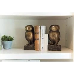 Owl Bookend 2-Piece Set, Bronze Color Finish -Home Decor Sale Store ah0261 1