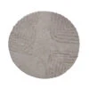 Round Cotton Tufted Rug With Design, Cream (Pick Up Only)