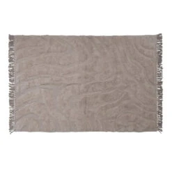 Melange Cotton Tufted Rug With Fringe, Cream Color (Pick Up Only)