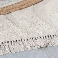 Melange Cotton Tufted Rug With Fringe, Cream Color (Pick Up Only) -Home Decor Sale Store ah2614 1 67d12b50 1121 421e baaa 278190d2309d