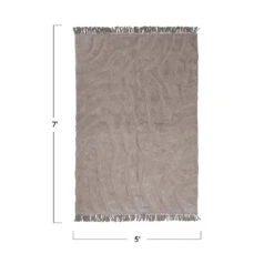 Melange Cotton Tufted Rug With Fringe, Cream Color (Pick Up Only) -Home Decor Sale Store ah2614 3