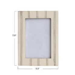 Photo Picture Frame With Metal Inlay, Cream -Home Decor Sale Store ah2811 4