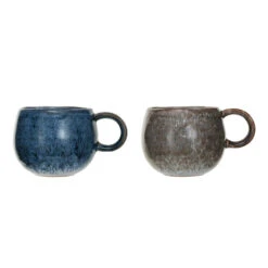 Round Stoneware Mug, Reactive Glaze, 2 Color Options