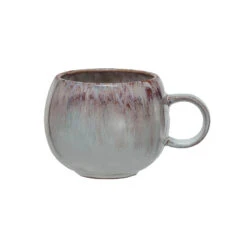 Stoneware Mug, Reactive Glaze, White & Berry