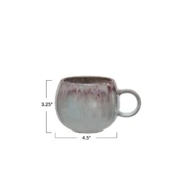 Stoneware Mug, Reactive Glaze, White & Berry -Home Decor Sale Store ah3536 4