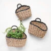 Natural Seagrass Handled Basket With Black Trim, 3 Size Options