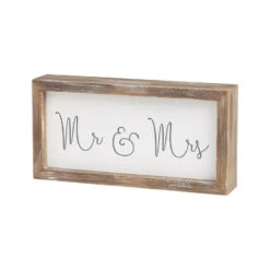 "Mr & Mrs" Wood Framed Box Sign