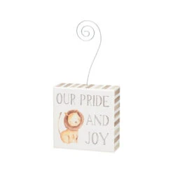 "Our Pride And Joy" Wild Baby Lion Block Sign Picture Holder