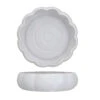 Stoneware Pumpkin Shaped Serving Bowl, Matte White (Pick Up Only)