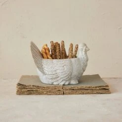 Stoneware Turkey Shaped Bowl, Reactive Glaze