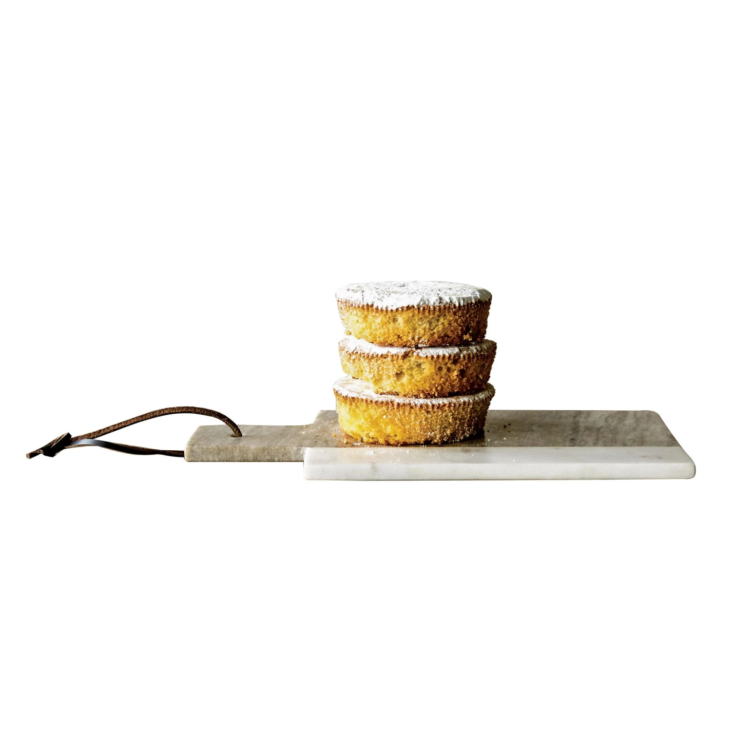 Marble Cutting Board With Handle & Leather Tie, Grey & White 2 Marble Cutting Board With Handle & Leather Tie, Grey & White - Image 2