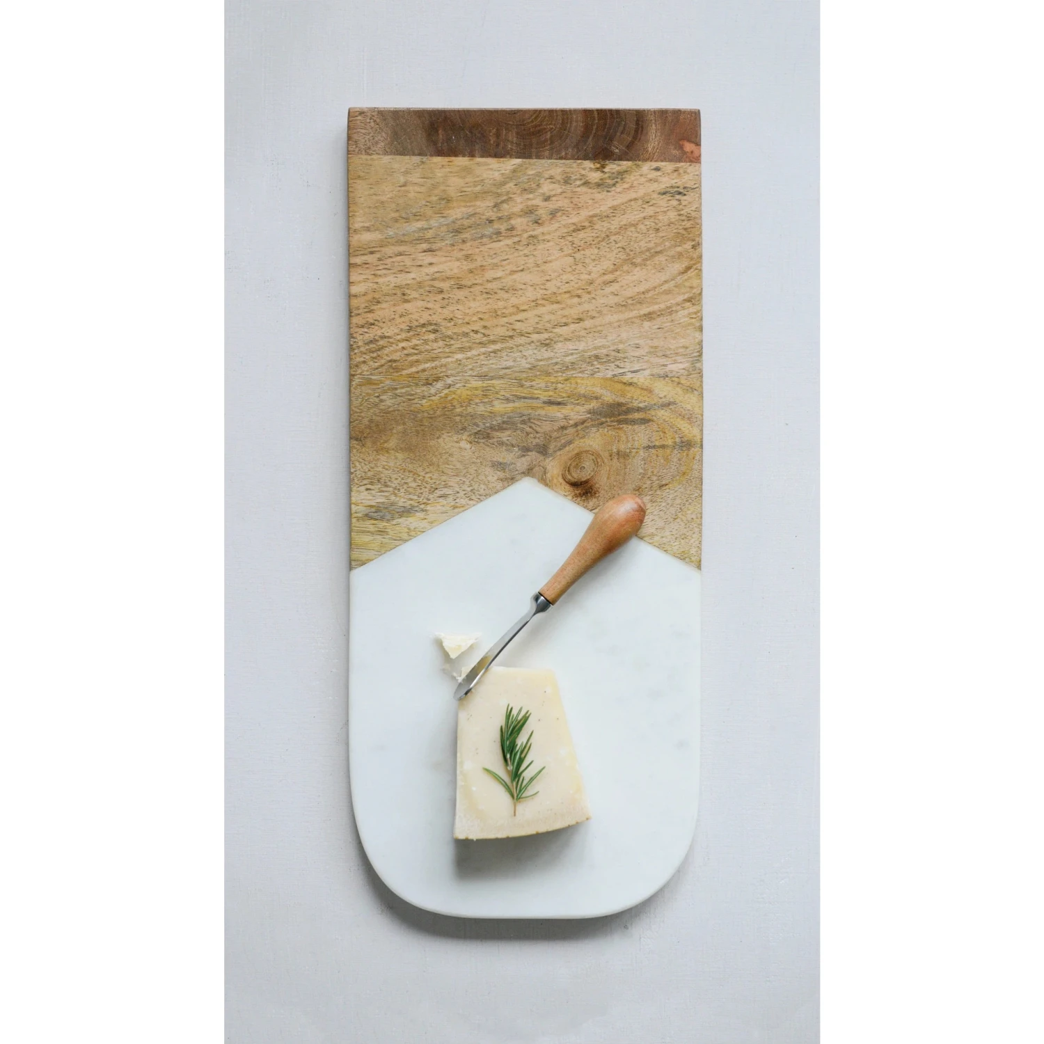Marble Mango Wood Cutting Board With Canape Knife 1 Marble Mango Wood Cutting Board With Canape Knife