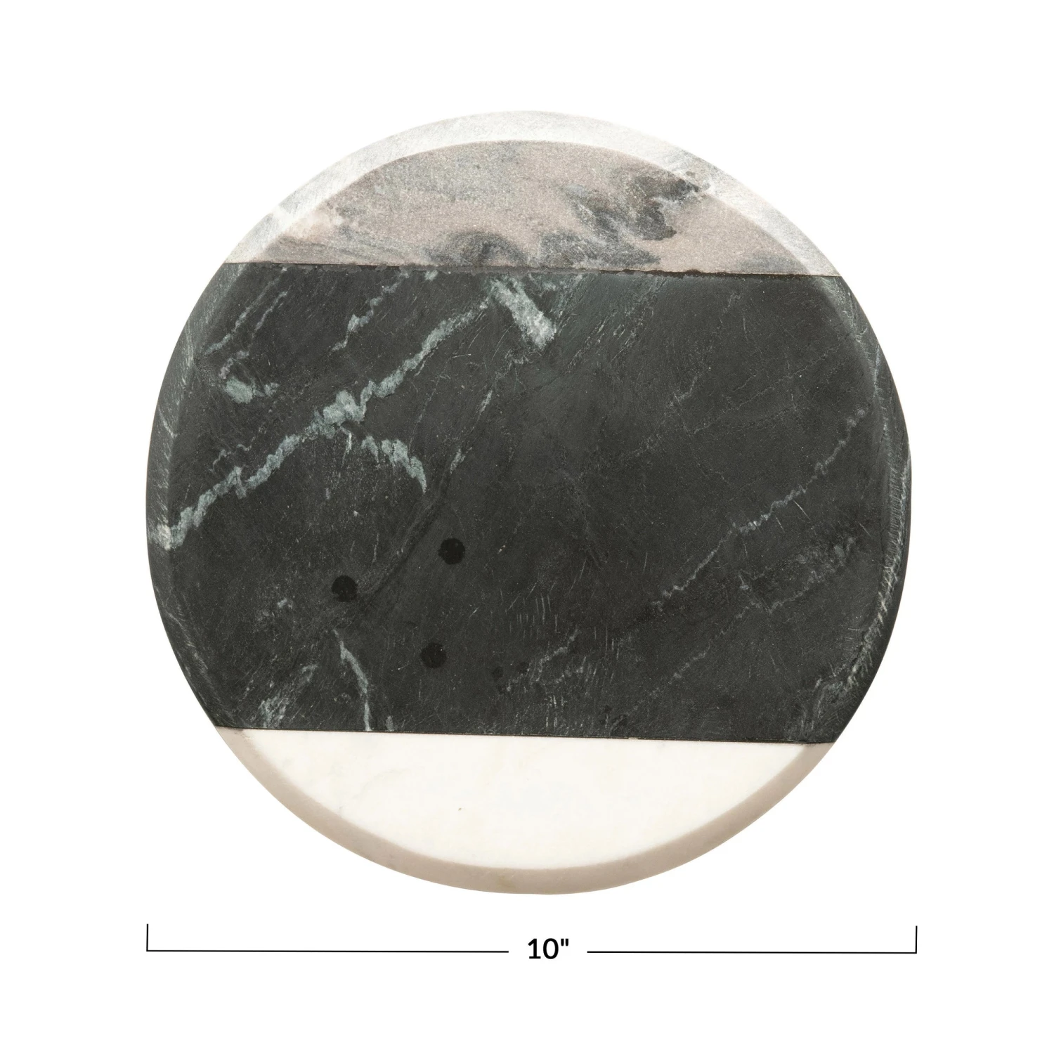 Round Marble Cheese Cutting Board, Grey, Black & White 2 Round Marble Cheese Cutting Board, Grey, Black & White - Image 2