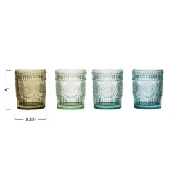 Embossed Drinking Glass, 4 Color Options (Pick Up Only) 5 Embossed Drinking Glass, 4 Color Options (Pick Up Only) -Home Decor Sale Store df4129a 2