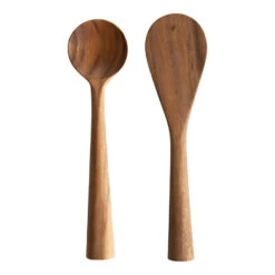 Hand-Carved Acacia Wood Standing Spoon, Natural, 2 Style Options