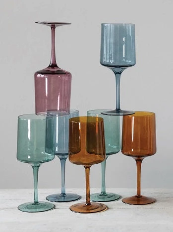 Stemmed Wine Glass, 4 Color Options (Pick Up Only) 1 Stemmed Wine Glass, 4 Color Options (Pick Up Only)