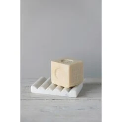 Carved Marble Soap Dish, White