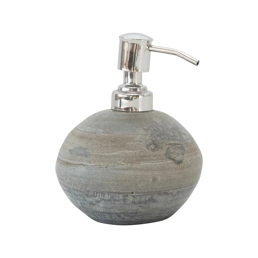 Natural Slate Soap Dispenser With Pump, Grey 1 Natural Slate Soap Dispenser With Pump, Grey