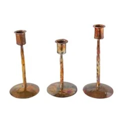 Metal Taper Candle Holder, Burnt Copper Finish, 3 Size Options -Home Decor Sale Store df5090 1
