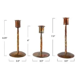 Metal Taper Candle Holder, Burnt Copper Finish, 3 Size Options -Home Decor Sale Store df5090 7