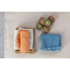 Cotton Slub Kitchen Tea Towel With Fringe, 4 Color Options -Home Decor Sale Store df5240a 1