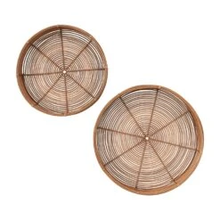 Decorative Hand-Woven Rattan Tray, Natural, 2 Size Options -Home Decor Sale Store df5283 3