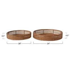 Decorative Hand-Woven Rattan Tray, Natural, 2 Size Options -Home Decor Sale Store df5283 7