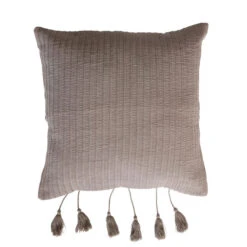 Pillow With Tassel Ties, Grey -Home Decor Sale Store df5569
