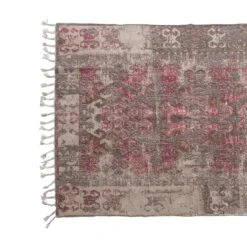 Woven Cotton Distressed Print Rug With Braided Fringe, Multi Color (Pick Up Only) -Home Decor Sale Store df5605 4