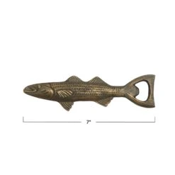 Cast Aluminum Fish Shaped Bottle Opener, Antique Gold Finish -Home Decor Sale Store df6832 3