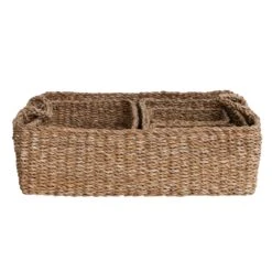 Hand-Woven Seagrass Basket, Natural, 3 Size Options -Home Decor Sale Store df7008
